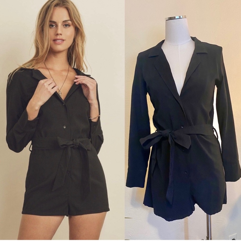NWT Dress Forum Long Sleeve Tailored
Travel Everyday Romper w/ Belt, Small